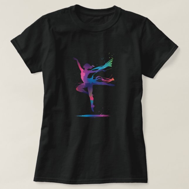 Colourful Dancing Silhouette – Vibrant Watercolor  T-Shirt (Design Front)