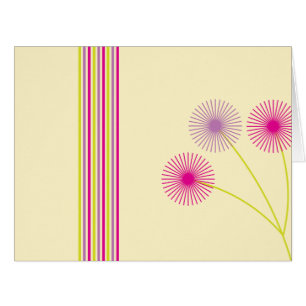 Colourful Dandelion Flowers, Stripes, Boho Abstrac