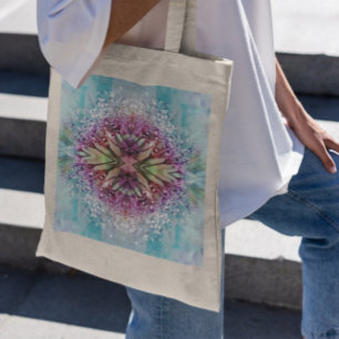 Colourful Dandelion rain drops Tote Bag