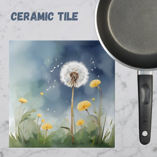 Colourful Dandelion Watercolor Art Tile (Creator Uploaded)