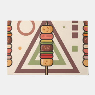 Colourful Dango Skewers Geometric Pattern Doormat