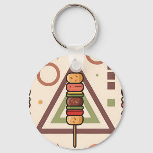 Colourful Dango Skewers Geometric Pattern Keychain