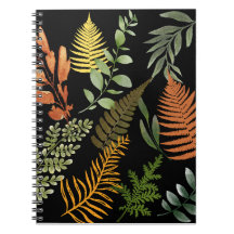 Colourful Dark Fern Botanical Foliage Floral Print