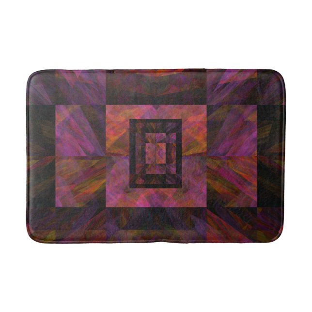 Colourful Dark Galaxy Of Blocks Artwork Bath Mat (Front)