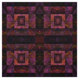 Colourful Dark Galaxy Of Blocks Artwork Fabric