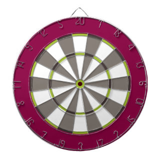 Colourful Dart Board in Maroon Green Grey