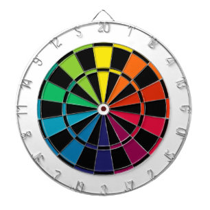 Colourful Dart Board Rainbow with Black