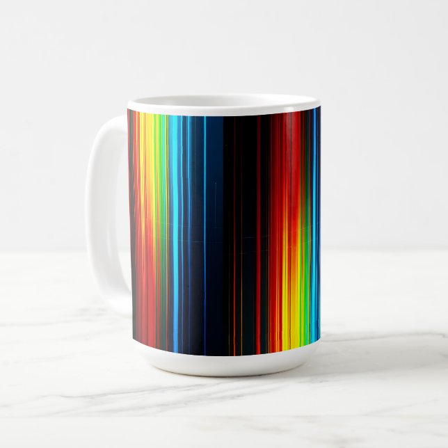 Colourful Data Glitch Art  Coffee Mug (Front Left)
