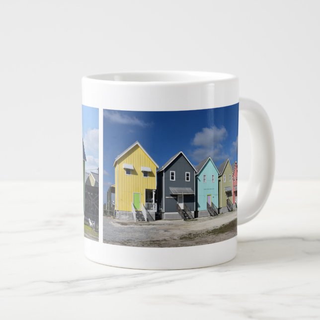 Colourful Dauphin Island Houses, Alabama Large Coffee Mug (Front Right)
