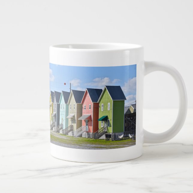Colourful Dauphin Island Houses, Alabama Large Coffee Mug (Right)