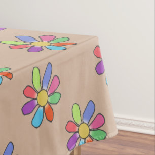 Colourful Day Large Floral Pattern Tablecloth