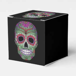 Colourful Day of the Dead Grunge Sugar Skull Favor Box
