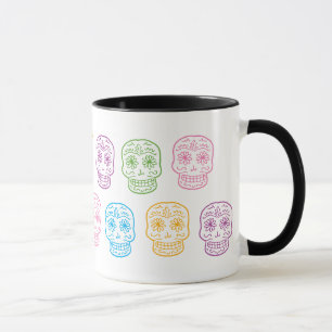 Colourful Day of the Dead Skulls Mug