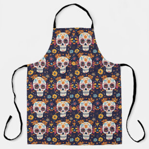 Colourful day of the dead sugar skull apron