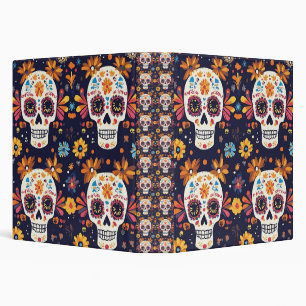 Colourful day of the dead sugar skull binder