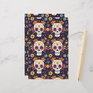 Colourful day of the dead sugar skull seamless pat