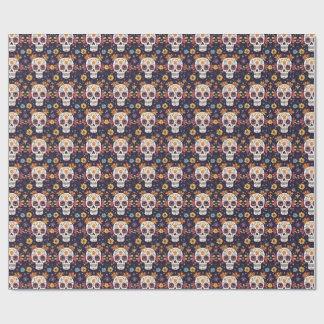 Colourful day of the dead sugar skull seamless pat wrapping paper