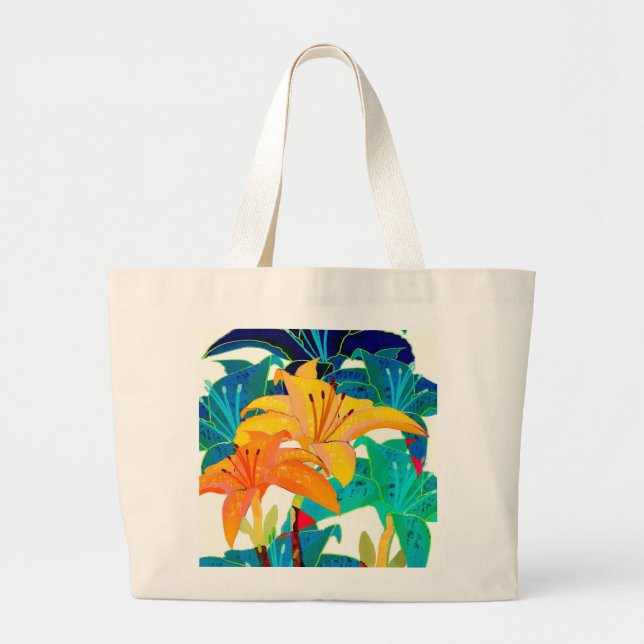 Colourful Daylily Tote Bag (Front)