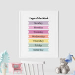 Colourful Days of the Week Educational Poster<br><div class="desc">Make learning fun and engaging with the "Colourful Days of the Week Educational Poster." This vibrant and eye-catching poster features each day of the week in bold, colourful letters, designed to capture the attention and interest of young learners. The bright colours and playful design make it an ideal educational tool...</div>