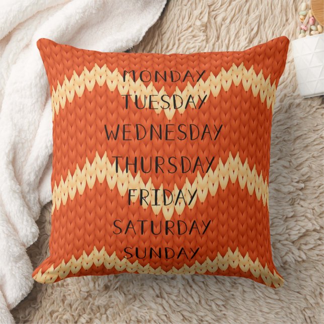 Colourful Days of the Week Pattern Throw Pillow (Blanket)