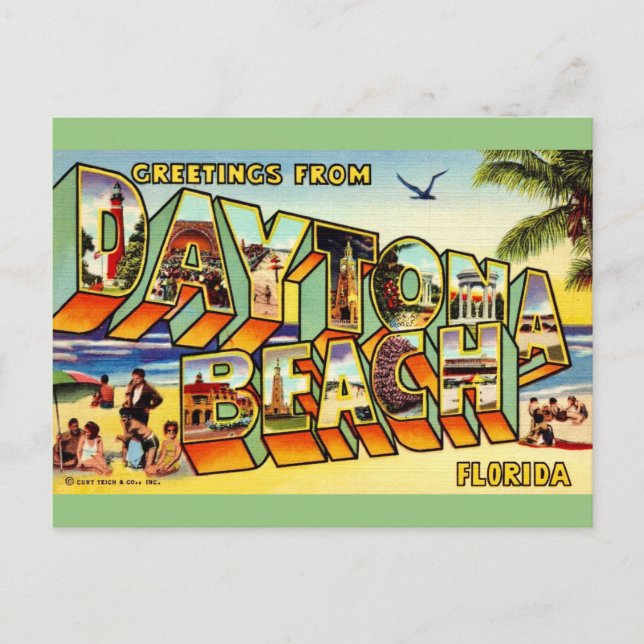 Colourful Daytona Beach Florida Postcard (Front)