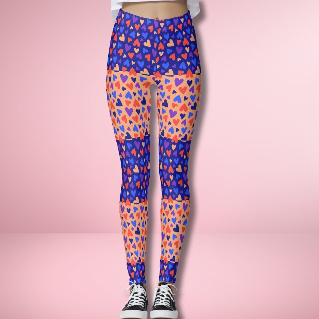 Colourful Decora Heart Patchwork Kawaii Harajuku Leggings (Creator Uploaded)