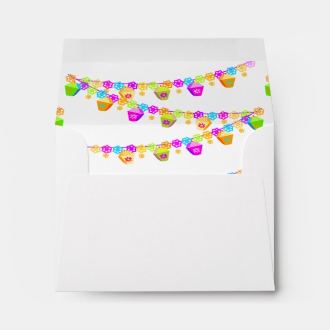 Colourful decoration lanterns pattern envelope (Back (Bottom))