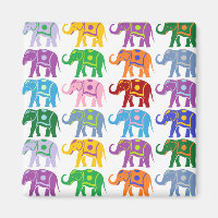 Colourful Decorative Elephants Pattern