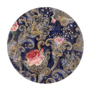 Colourful Decorative Flowers Batik Cutting Board