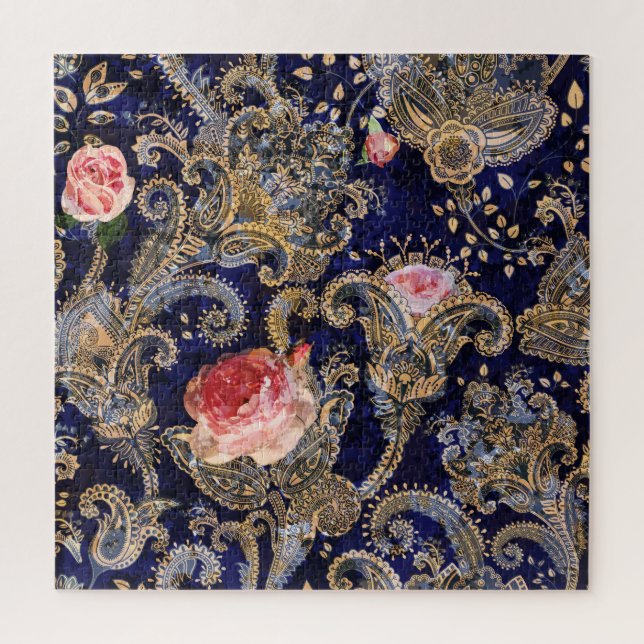 Colourful Decorative Flowers Batik Jigsaw Puzzle (Vertical)