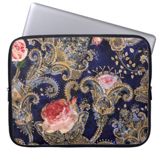 Colourful Decorative Flowers Batik Laptop Sleeve