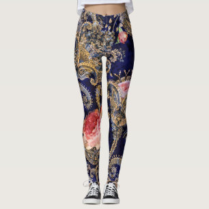 Colourful Decorative Flowers Batik Leggings