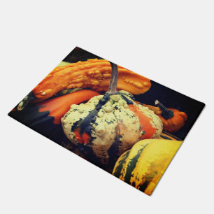 Colourful Decorative Gourds Close Up Fall   Doormat