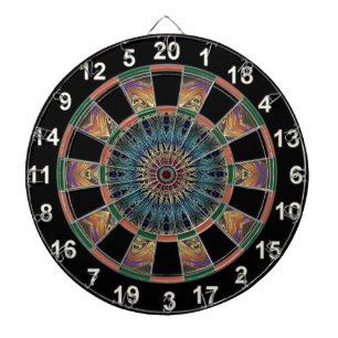 Colourful decorative ornamental abstract line art dartboard