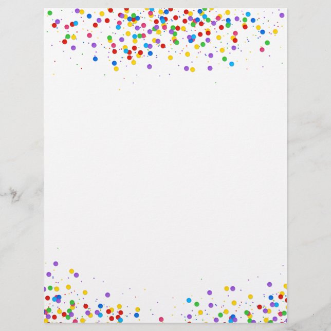 Colourful Decorative Round Confetti - Letterhead (Front)