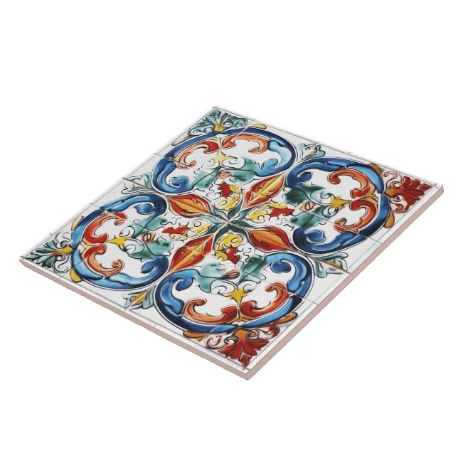 Colourful Decorative Tiles With Intricate Patterns (Side)