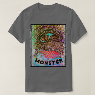 Colourful Deep Sea Monster Art Pen Drawing T-Shirt