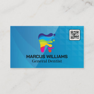Colourful Dental Logo QR Code Business Card