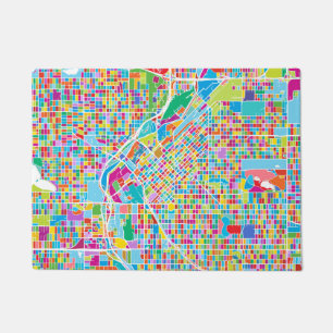 Colourful Denver Map Doormat