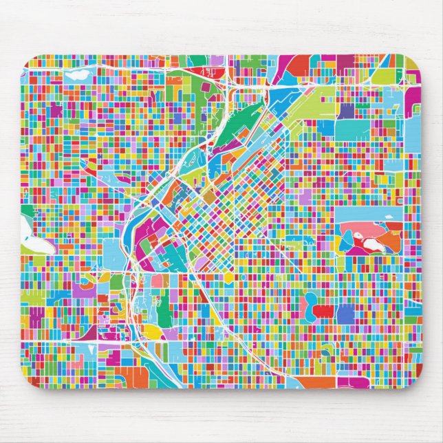 Colourful Denver Map Mouse Pad (Front)
