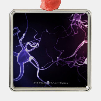 Colourful depiction of neurons metal ornament
