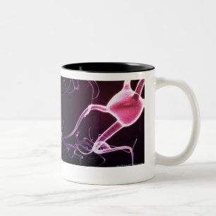 Colourful depiction of neurons Two-Tone coffee mug