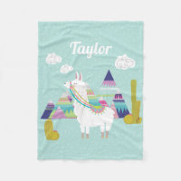 Colourful Desert Alpaca Personalized Fleece Blanke