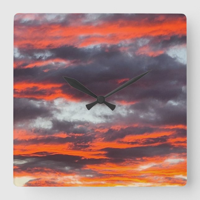Colourful Desert Sky Photo Square Wall Clock (Front)