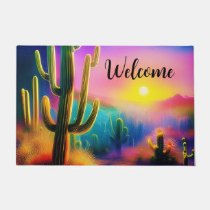 Colourful desert sunset  doormat