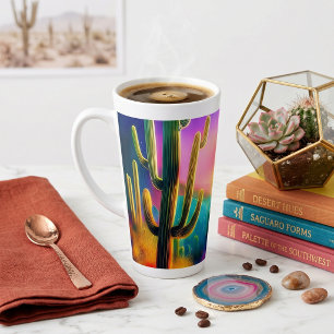 Colourful desert sunset latte mug
