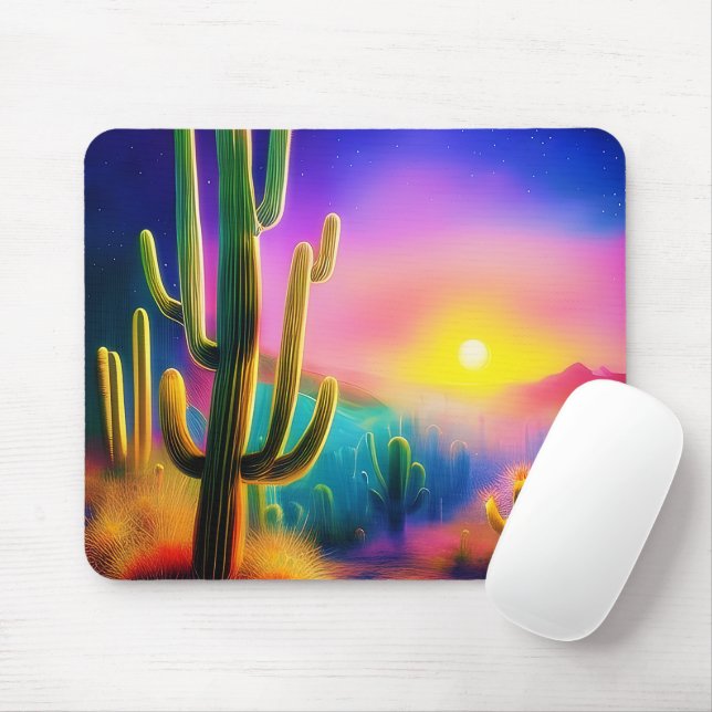 Colourful desert sunset  mouse pad (With Mouse)
