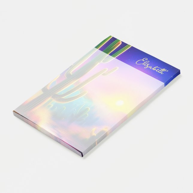 Colourful desert sunset personalized post-it notes (Angled)