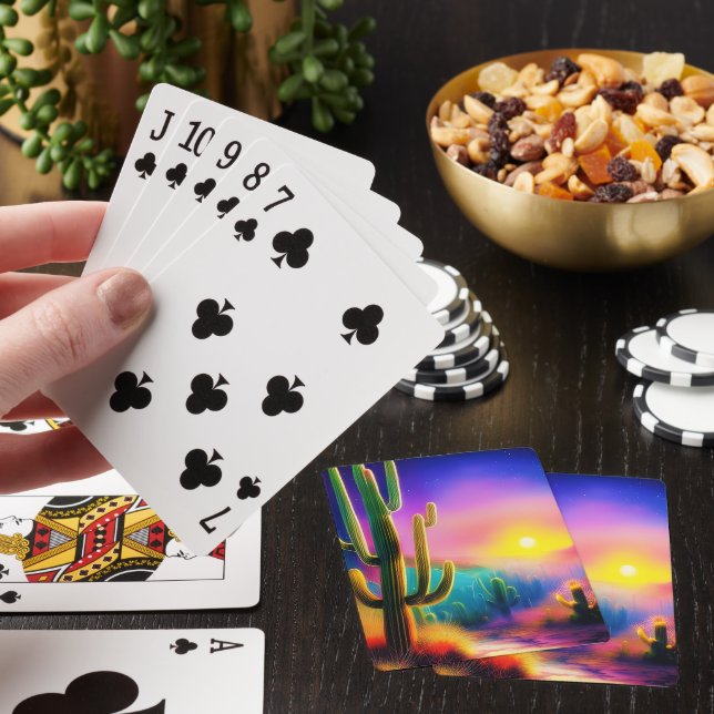 Colourful desert sunset  playing cards (In Situ)