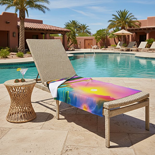 Colourful desert sunset pool & beach towel (Creator Uploaded)